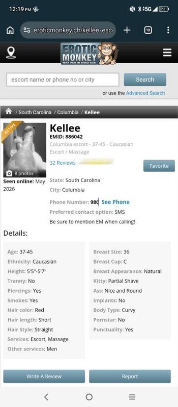 Kellee , 47  female escort, Columbia